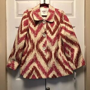 3 Sisters Ikat Print Jacket NWT